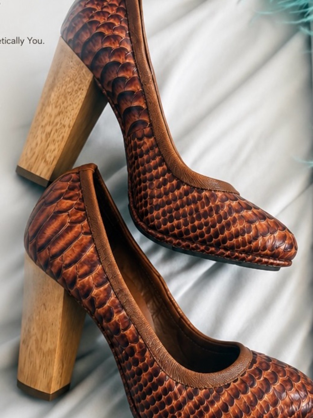 Theory Brown Textured Leather Slip-On Heels